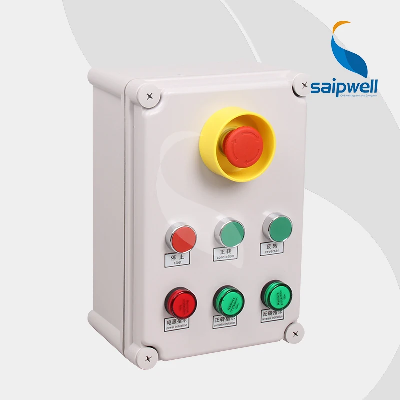 

SP-2819-A007 Push Button Switch Box With Signal Light /Button Control Station Switch Box/Waterproof Box 80*250*70mm