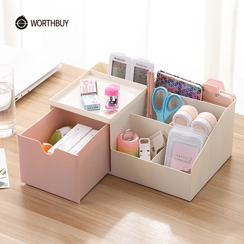 Worthbuy Multifunctional Makeup Organizer Box Japanese Plastic