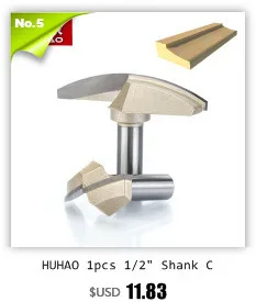 HUHAO 1pcs 1/2" 1/4" Shank 60 Deg V Type slotting cutter Tungsten Router Bits for wood Woodworking Carving Tool