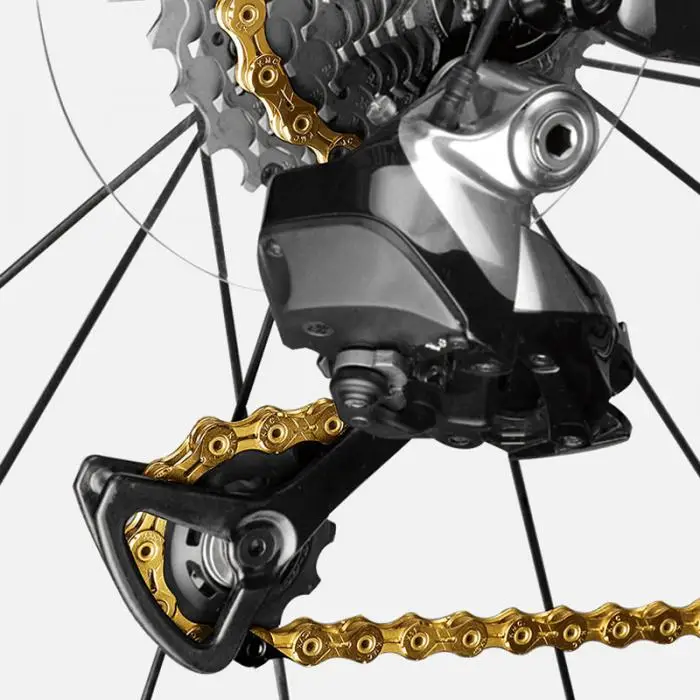 10 11 скоростей велосипедная цепь золотая полая цепь для дорожного велосипеда для Shimano для Campanolo для ALS88