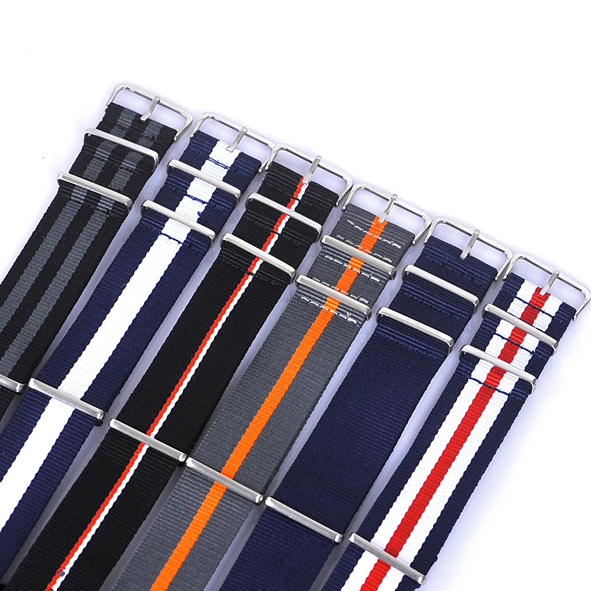

New Arrived 10pcs/lot 24MM nylon watchband waterproof Straps, wrist watchband ,sport NATO watch band Multi color for choose