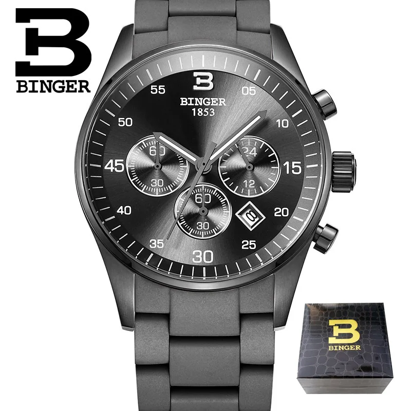 Free Shipping Wristwatches Men's Quartz Sport Utility Men Luxury Brand Automatic Chronograph Binger Military Watches Gift - Цвет: 10