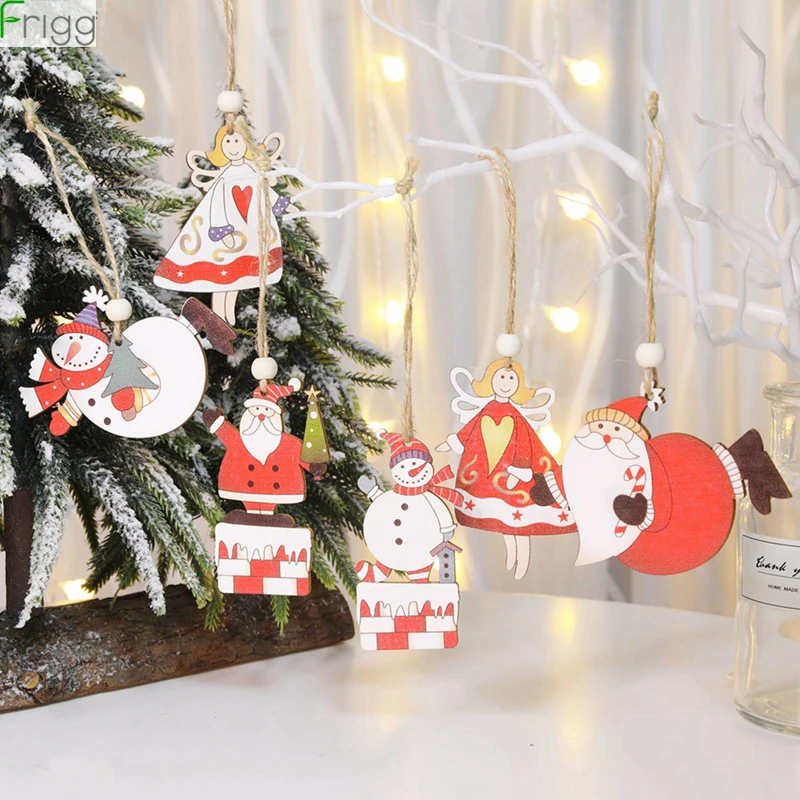 

Wooden Christmas Pendant 2019 Christmas Decor for Home Merry Christmas Tree Ornaments DIY Wood Crafts Christmas New Year 2019