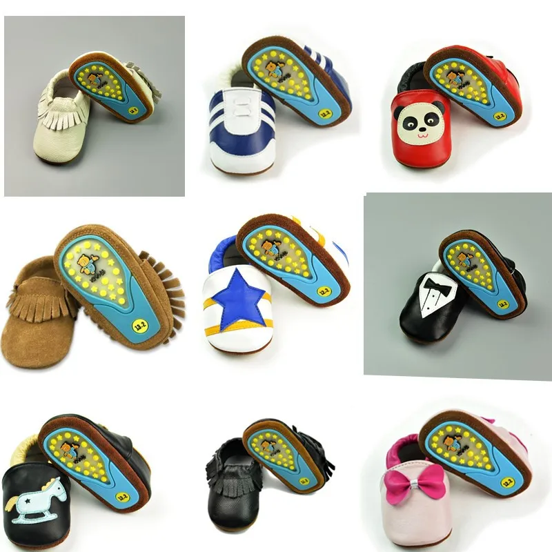 

Fashion Genuine Leather Newborn Baby Kid Children First Walkers Hard Rubber Soled Outdoor Shoes Toddler Moccasins Moccs Shoe