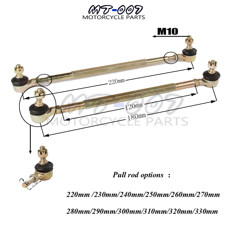 M10 120mm130mm140mm150mm160mm Bola Marceneiro Parafuso Tirante 50cc