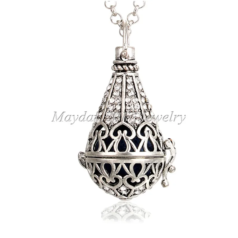 Style 18 1 шт. винтажное серебряное Грация крылья сердце открытый медальон эфирное масло ожерелье с кулоном-диффузором Арома колье аромараспылитель с вулканическая порода - Окраска металла: Style 18
