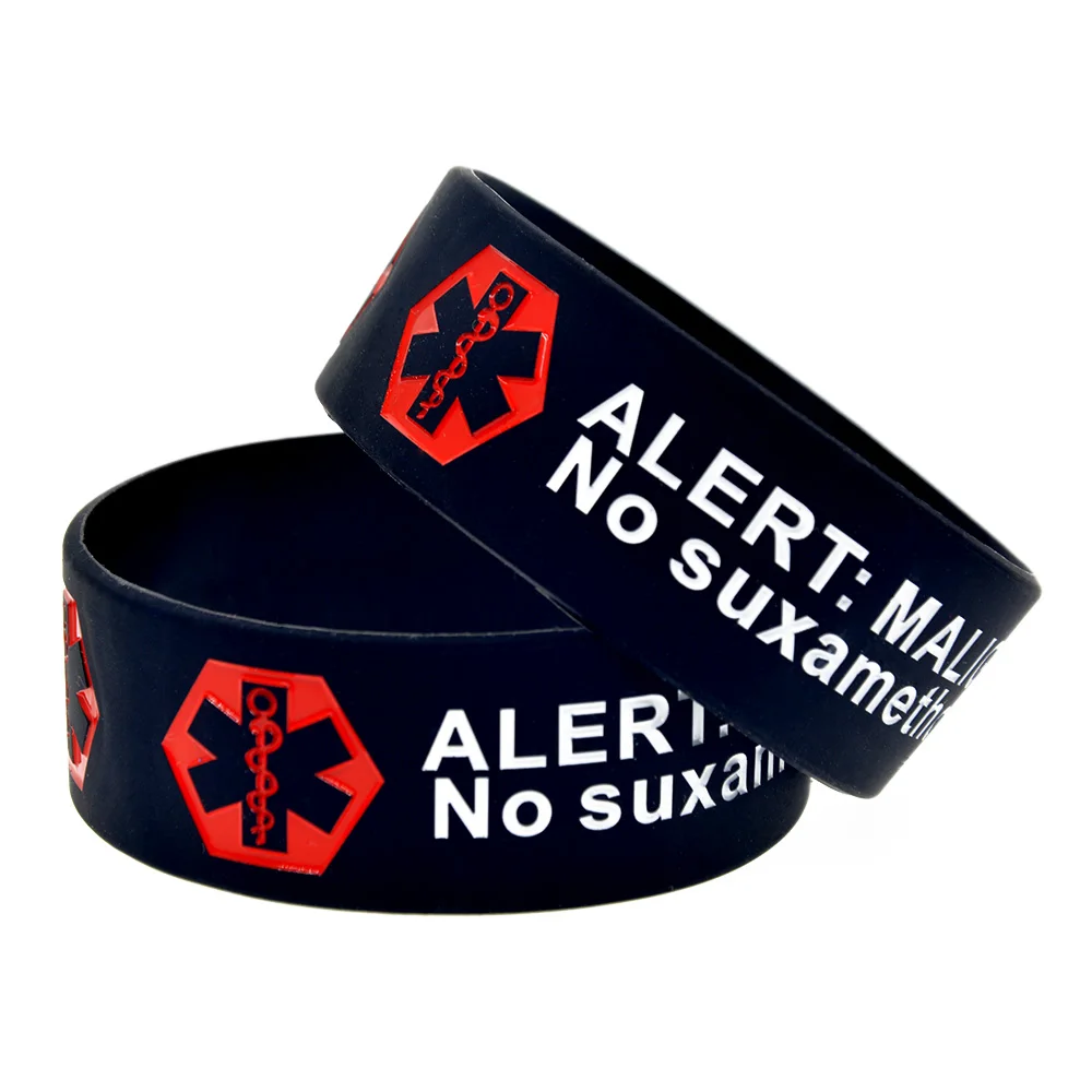 

OneBandaHouse 1PC 1 Inch Wide Bracelet Medical Alert Malignant Hyperthermia Silicone Wristband