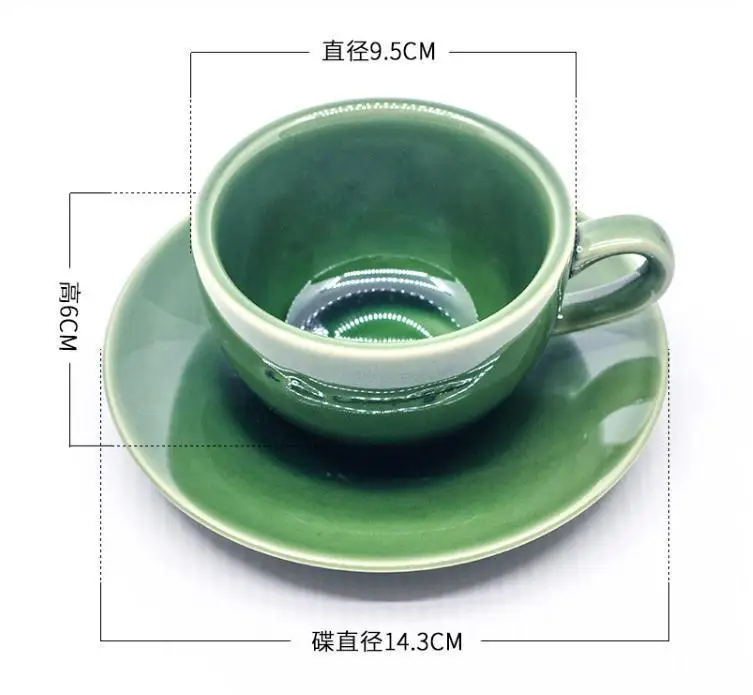 230 мл Милая керамика креативная зеленая чашка с блюдами, костяной фарфор соус зеленый чай чашки домашняя офисная кружка подарки