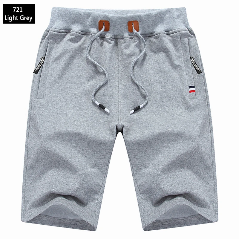 New Men's Shorts Summer Mens Beach Shorts Cotton Casual outwear sports gym joggers running Male Shorts homme Brand Clothing - Цвет: 7084-Light grey