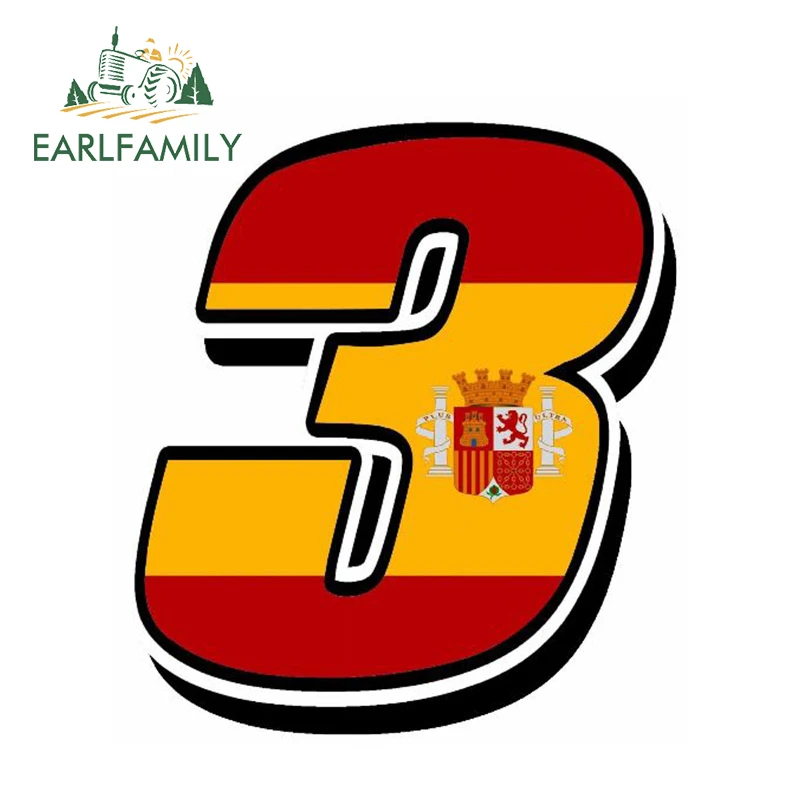 EARLFAMILY 13 см x 10 гоночные цифры виниловые наклейки с испанским флагом Мотокросс