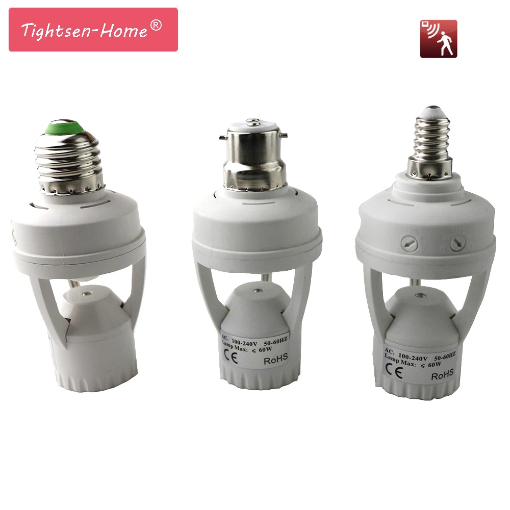  Smart 110V 220V PIR Induction Infrared Motion Sensor LED lamp B22 E27 E14 Base Holder with light Co - 32865721686