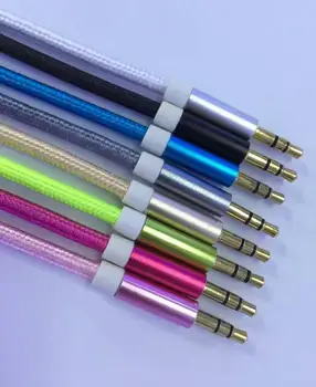 

1m MutiL Colors Nylon Aux Cord Car 3.5 Aux Cable for iPhone 5 5s 6s plus Tablet 100pcs/lot