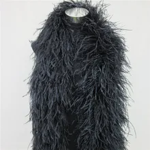 YY-tesco 2 метра пушистое страусиное перо боа юбка костюмы/отделка для вечерние/шаль/ремесло черное перо боа в Свадебные украшения