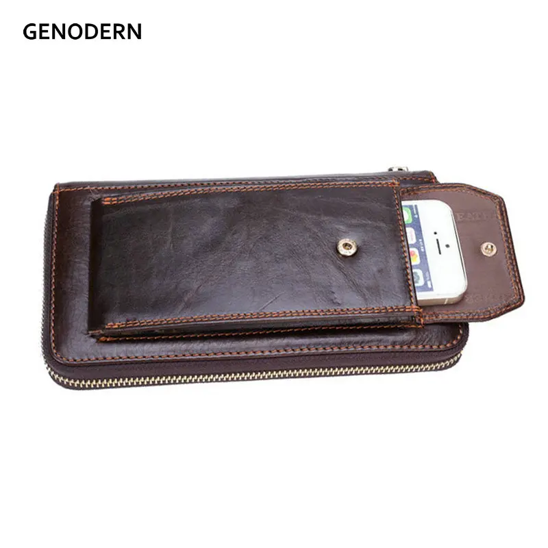 Кошелек GENODERN мужской из натуральной кожи|wallet phone|wallet brand for menwallet purse |
