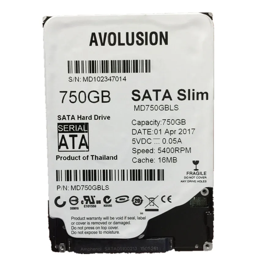 

750GB 2.5inch 7mm Slim HDD SATA 6Gb/s 5400 RPM 16MB Cache Warranty for 1-year