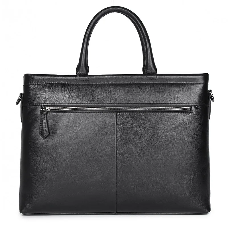 Натуральная кожа Мужская сумка портфель мужская сумка из натуральной кожи с натуральным лицевым покрытием Черная сумка для ноутбука 7404A