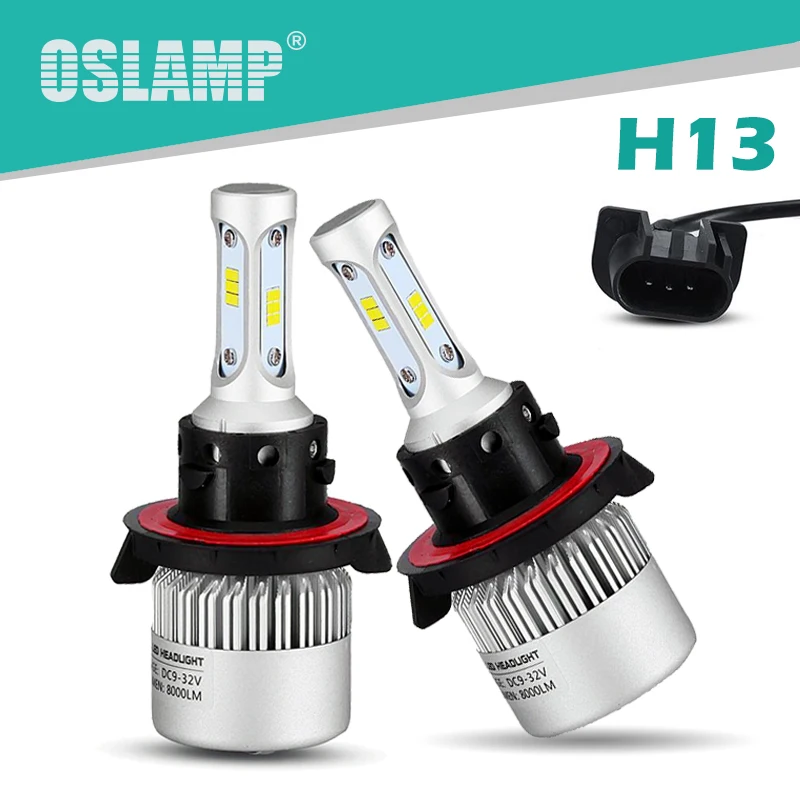 

Oslamp Hi-Lo Beam CREE CSP Chip H13 Led headlight Kits for Car 72W/pair 6500K Led Auto Head Light SUV Bright LEDs Headlamp Bulbs