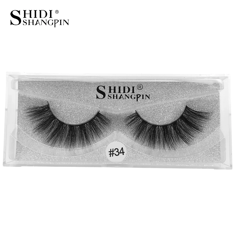 

SHIDISHANGPIN 1 Pair mink eyelashes 3d mink lashes 1 box natural long false eyelashes hand made eyelash extension maquiagem #34