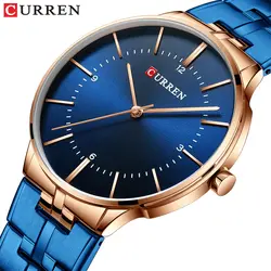 CURREN Reloj Hombre 2019 новые для мужчин s часы модные часы нержавеющая сталь Группа водостойкие кварцевые часы для мужчин синий часы