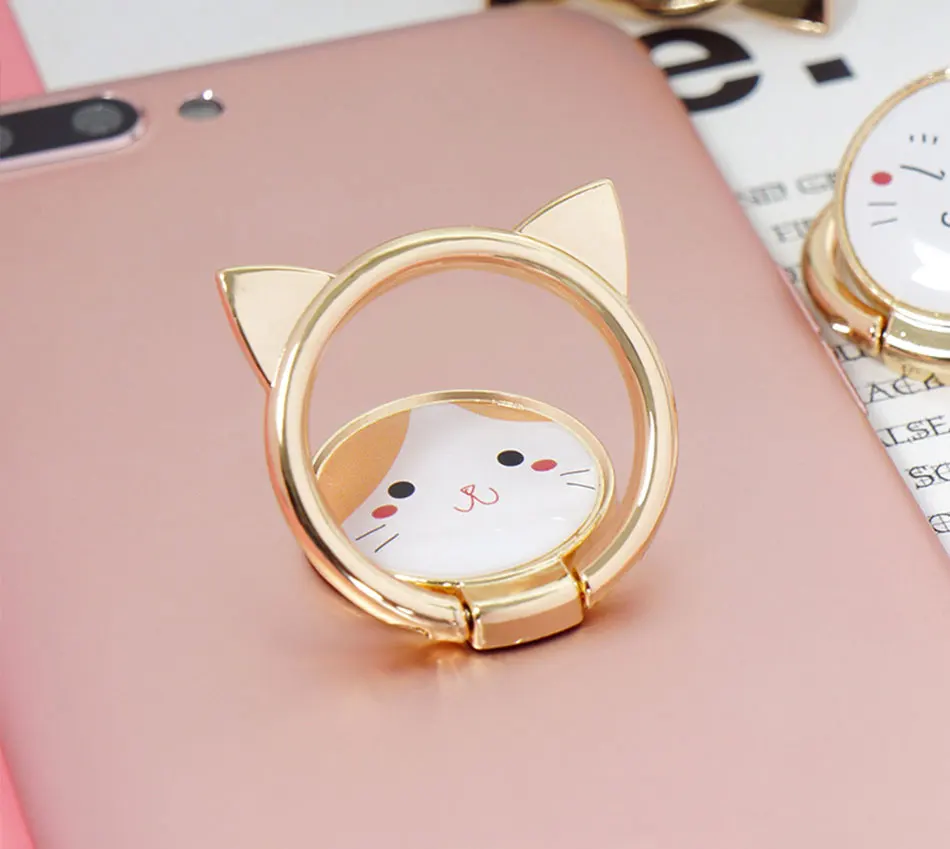 Животное милый кот палец кольцо смартфон Стенд держатель мобильного телефона держатель подставка для iPhone Xiaomi huawei все крепление для телефона
