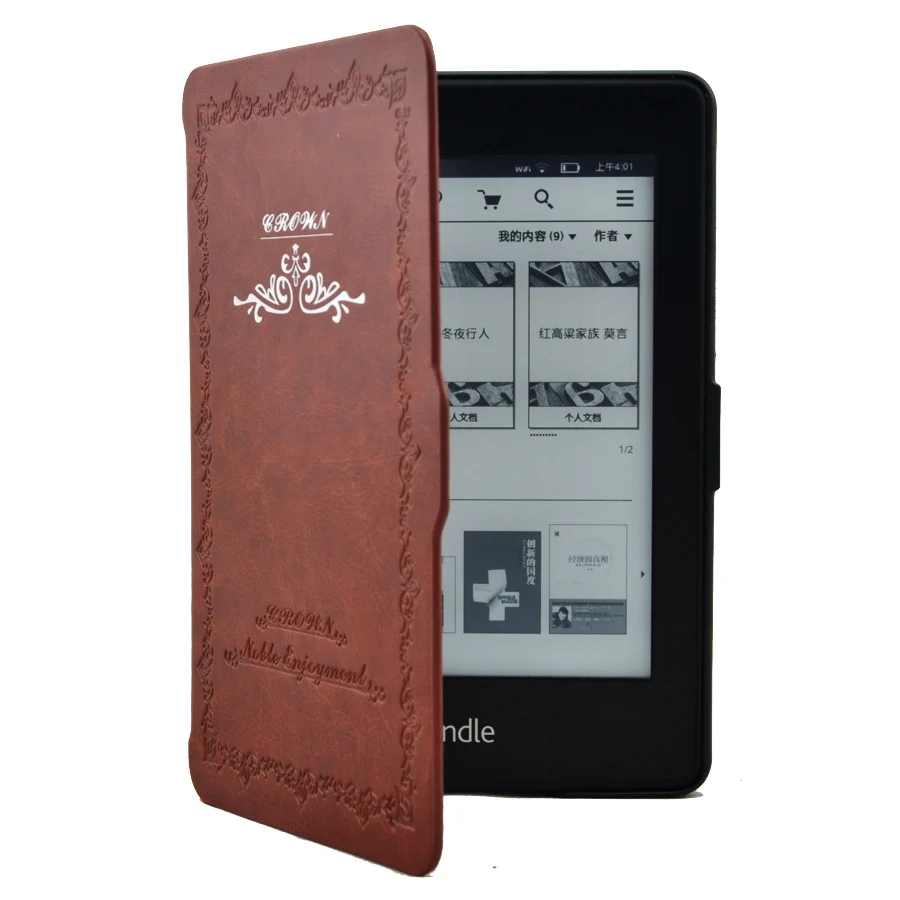 

Classic Style Slim Magnet Protective Cover Case for Amazon Kindle Paperwhite 6" Ereader + Screen Protector + Touch Pen as gift