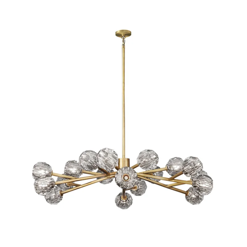 Современный филиал подвесной светильник с украшением в виде кристаллов Медь для