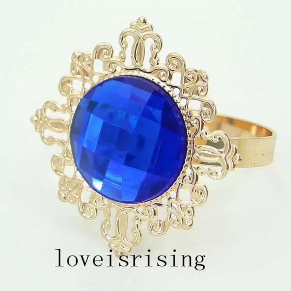 50pcs Lot Beautiful Sparkling Royal Blue Gemstones Gold Plated