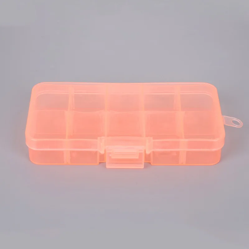 Colorful 10 Grids Adjustable Transparent Plastic Storage Box for