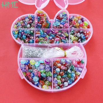 

Mixed Plastic Acrylic Beads Line Lobster Clasp Kit Accessories Set For Jewelry Making Girls Toys DIY Charming Necklaces Bracelet