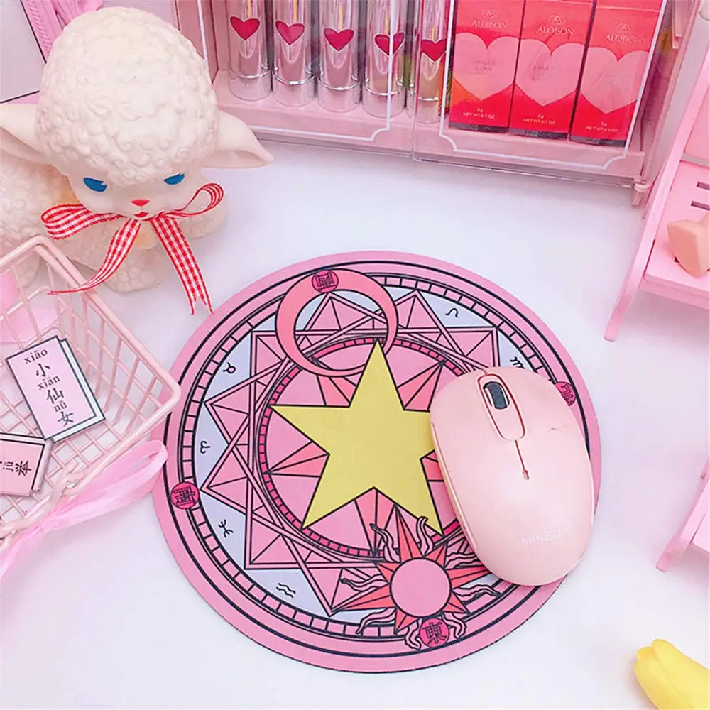 HOOWAN Round Mouse Pad Cute Magic Array Mat for Girls Gift office PC Soft thick Beautiful Romantic