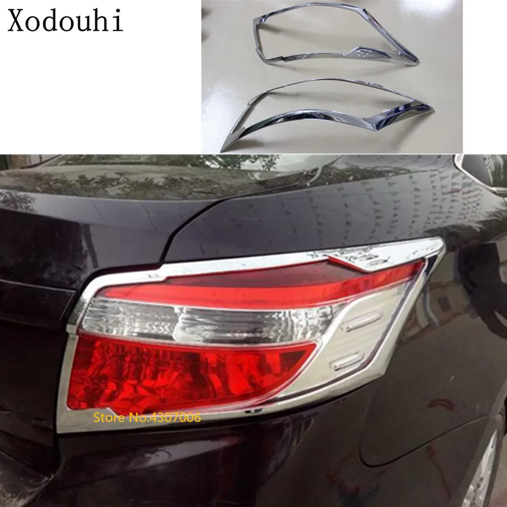 

Car detector ABS Chrome cover trim back tail rear light lamp frame parts 4pcs For Toyota Vios/Yaris sedan 2014 2015 2016