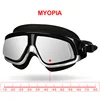 Copozz Nearsighted Swimming Goggles Waterproof Anti Fog UV Eyewear Silicon Mirrored Large Frame Unisex Sport Myopia Swim Mask 1