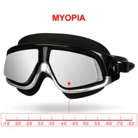 Copozz Nearsighted Swimming Goggles Waterproof Anti Fog UV Eyewear Silicon Mirrored Large Frame Unisex Sport Myopia Swim Mask 1