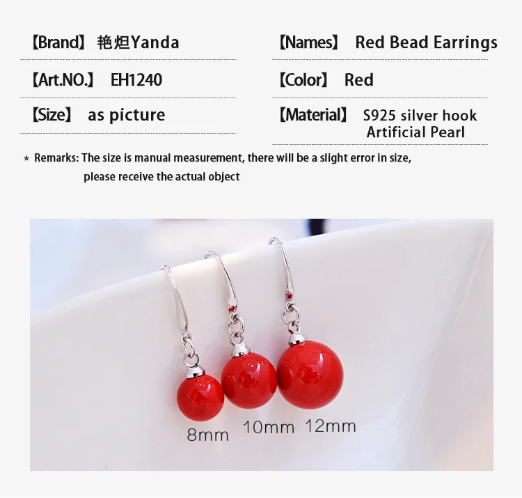 Silver hook pearl drop earrings 04