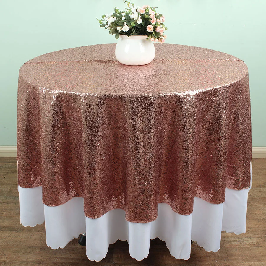 table 7 round piece ROSE Sequin Banquet GOLD 180cm Sparkly TableCloths Round