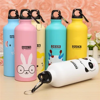

Water Bottle Mountaineering Bottle Field Kitchen 500 ML Bicycle Cute Cartoon Water Bottle Sport Kettle Gym Run WZD043