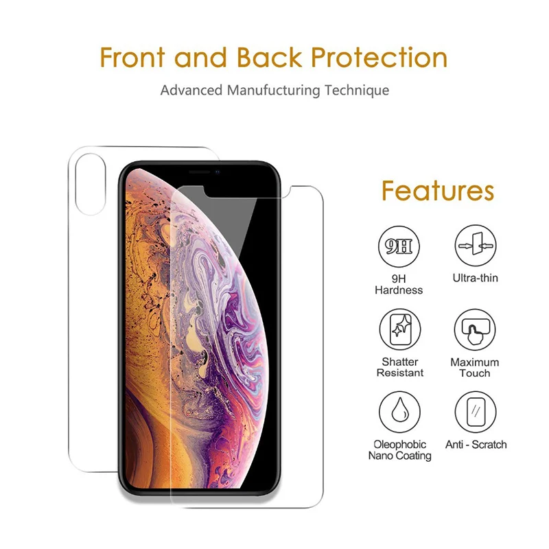 Clear-Front-Back-2PCS-Protective-Tempered-Glass-For-iPhone-XS-Max-XR-XS-X-7-8 (3)