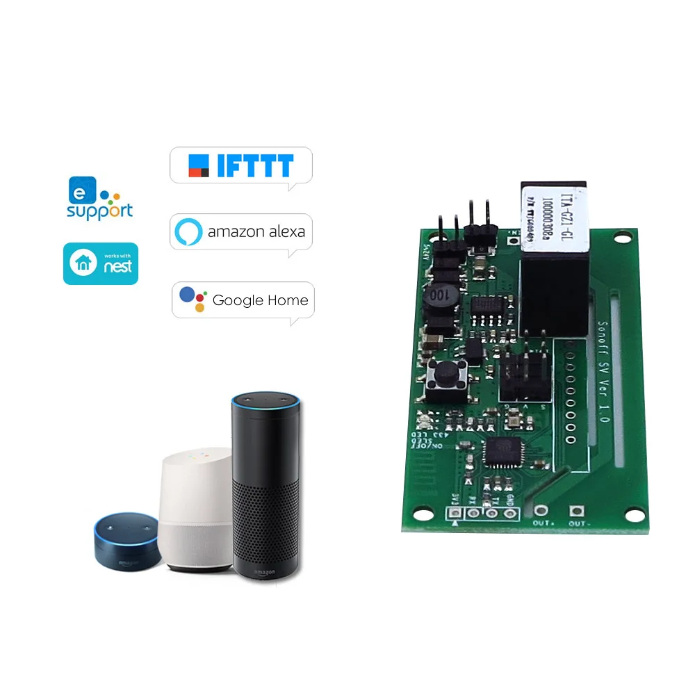 Беспроводной модуль переключателя Sonoff SV ITEAD безопасное напряжение Wi Fi поддержка