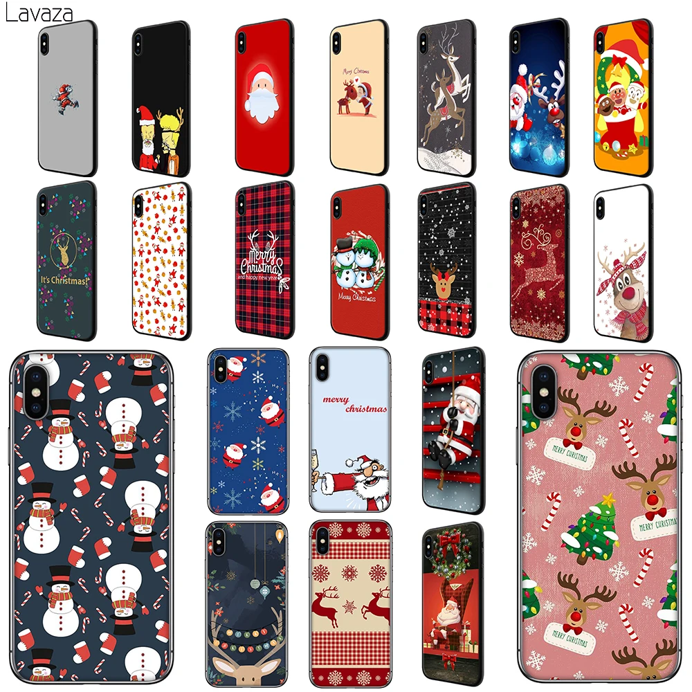 Мягкий ТПУ чехол Lavaza Merry Christmas Santa Claus deer для Apple iPhone 6 6S 7 8 Plus 5 5S SE X XS MAX XR силиконовые