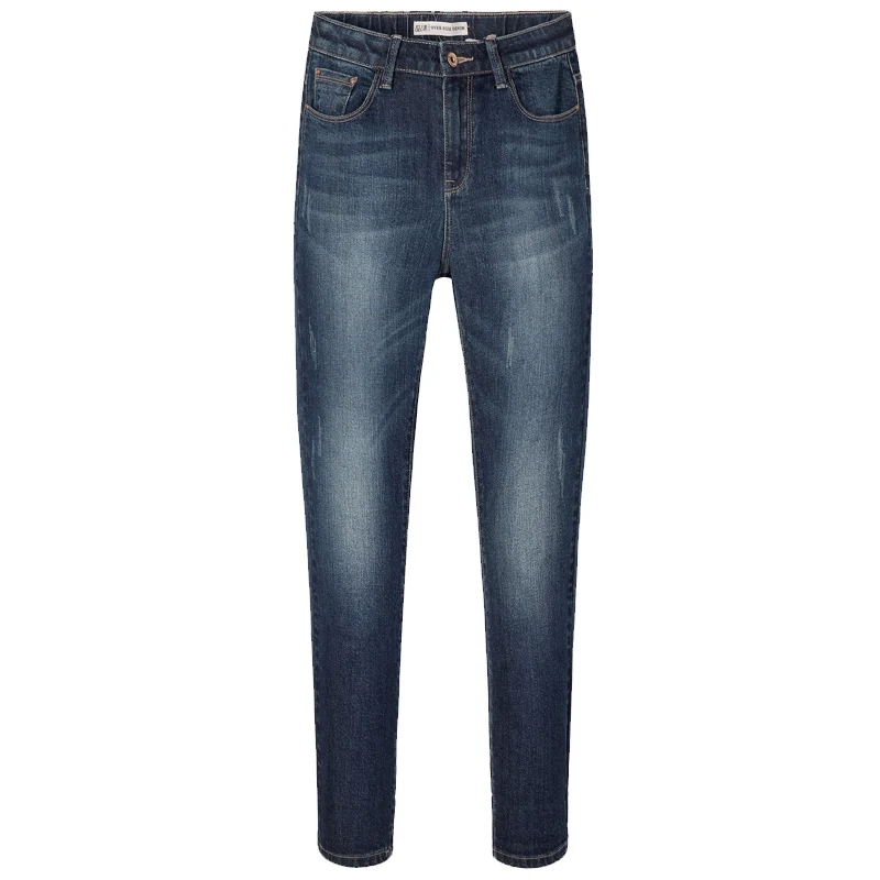 Женские прямые джинсы LEIJIJEANS полной длины со средней посадкой &quotрваные&quot с