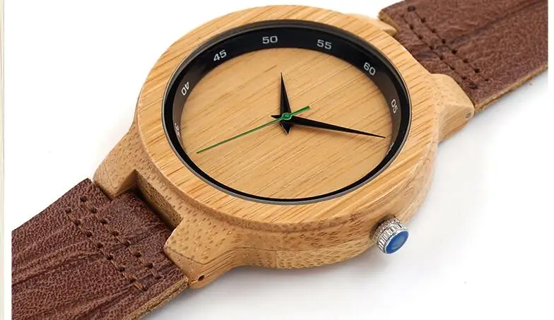 BOBO BIRD Men's Wood Watches Simple Design Men Top Brand Wooden Bamboo quartz Wrist Watches gifts custom logo