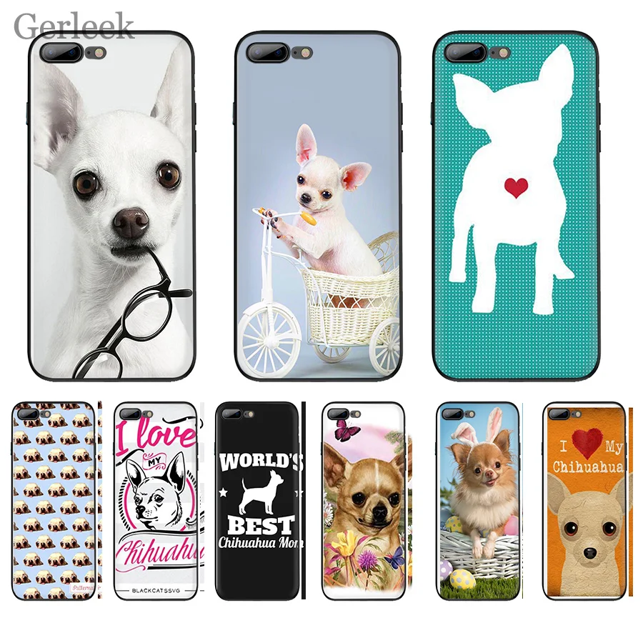 Чехол для телефона с рисунком Я люблю Чихуахуа собаки мопса чехол iPhone 6 6S 5 7 Plus SE XR X