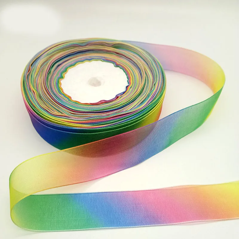 Length 10yard Width 1cm Organza Polyester Ribbon For Cookies Gift Wrapping Christmas Halloween Wedding Decoration 8z