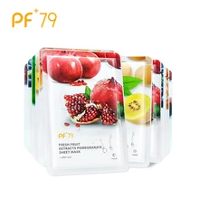 PF79 Fruit Face Mask Pure Natural Care Facial Mask Moisturizing Oil Control Whitening Wrapped Face Care Mask 12pcs Sheet Masks