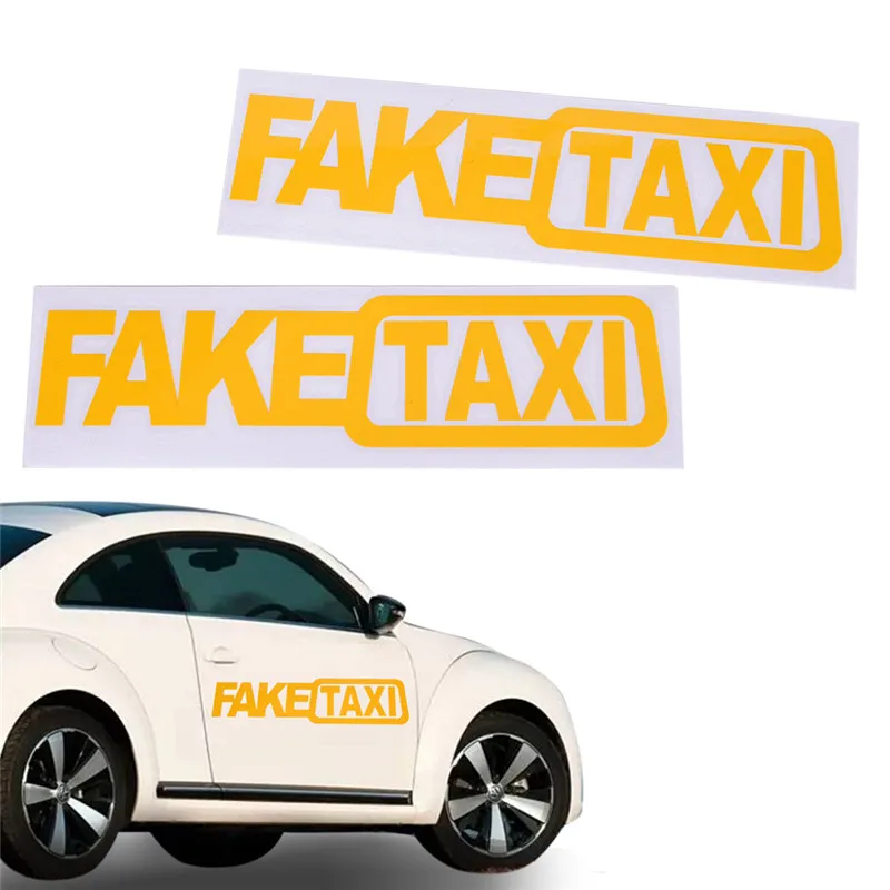 1PC FAKE TAXI Car Styling Sticker Auto Funny Vinyl FakeTaxi Window Bumper Trim