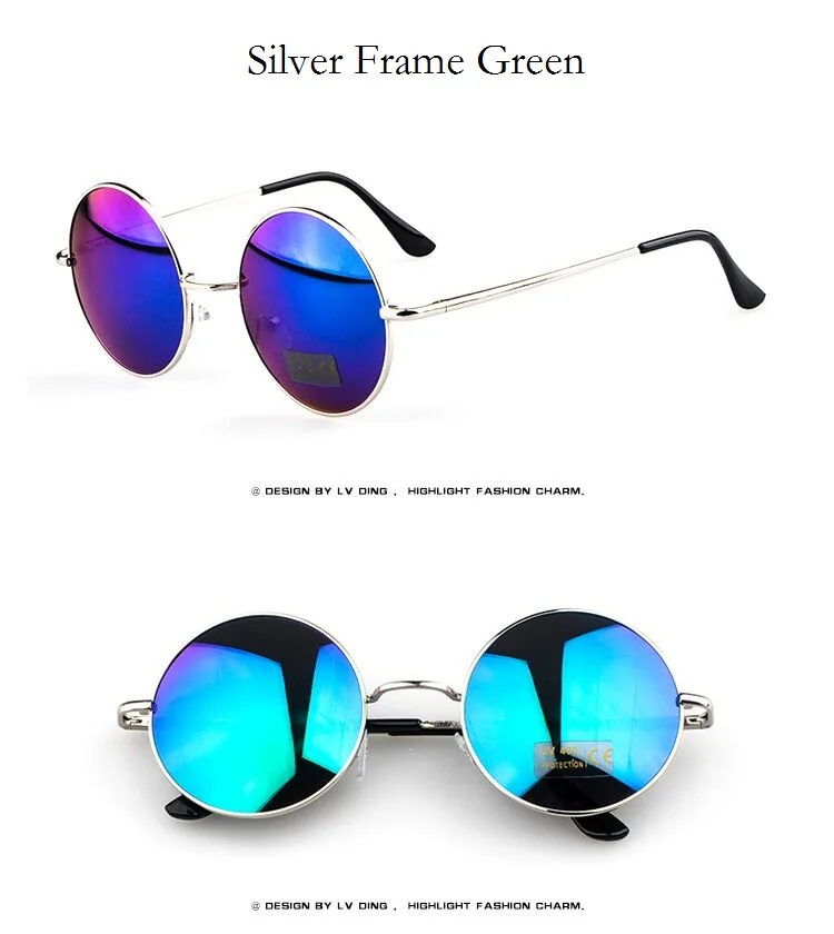 Винтажные Солнцезащитные очки в стиле стимпанк, круглые, дизайнерские, паровые, в стиле панк, металлические, Oculos de sol masculino, женские, мужские, ретро, солнцезащитные очки YJ129 - Цвет линз: Silver Frame Green