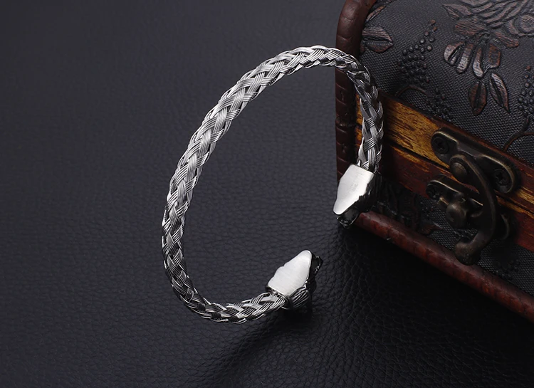 TrustyLan панк Рок Волчья Голова Стиль мужские браслеты и браслеты из нержавеющей стали 12 мм широкий браслет бразильские череп ювелирные изделия