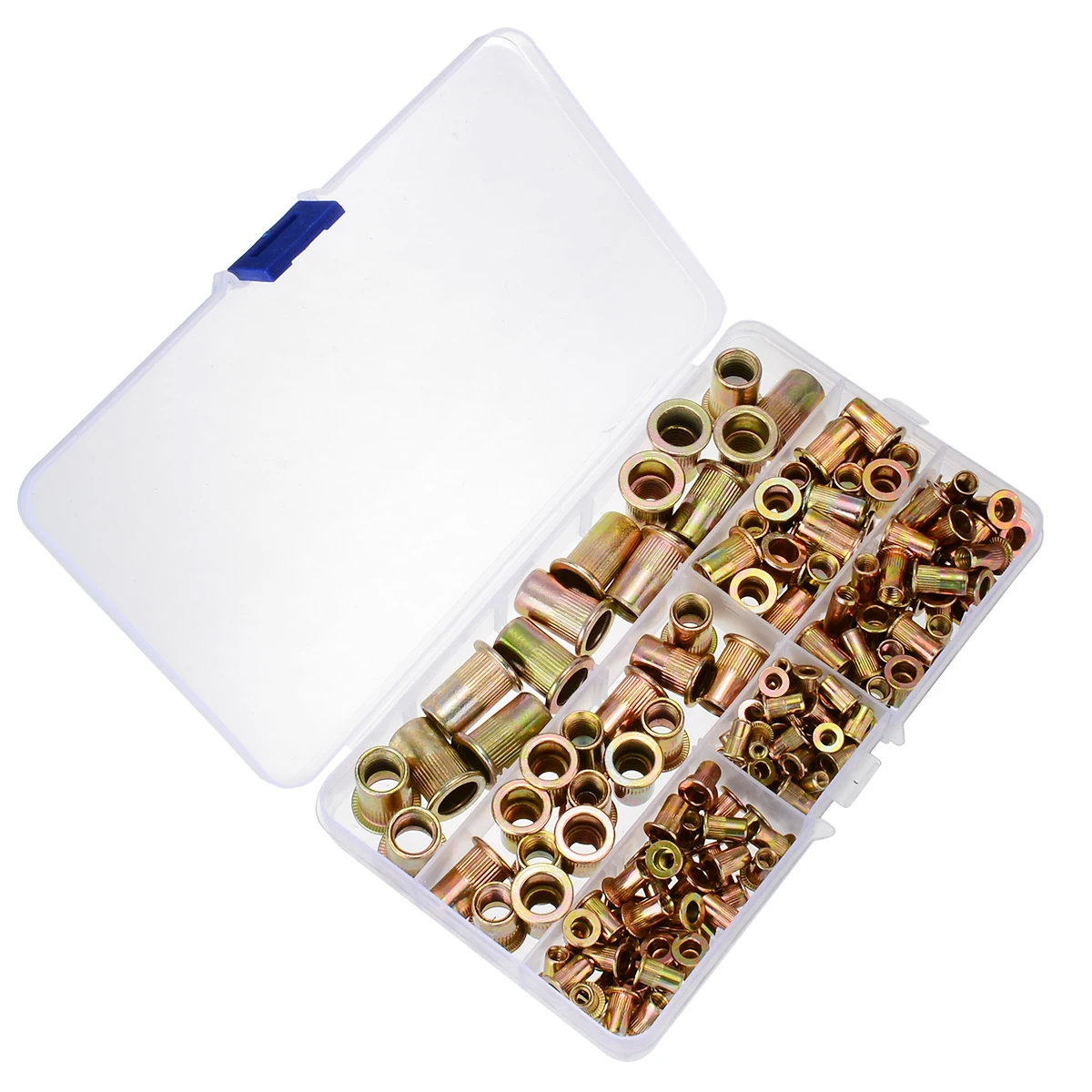 175pcs/box Threaded Insert Nutsert M3/M4/M5/M6/M8/M10 Rivet Nut Kit Mixed Zinc Steel Rivnut For Construction Machinery