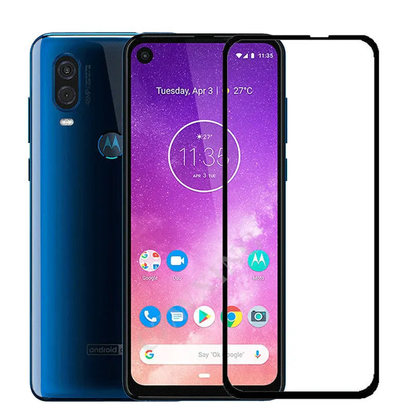 

for Motorola One Vision XT1970 Full Glue Cover Tempered Glass Screen Protector for Moto One for Motorola One Power Glass Film