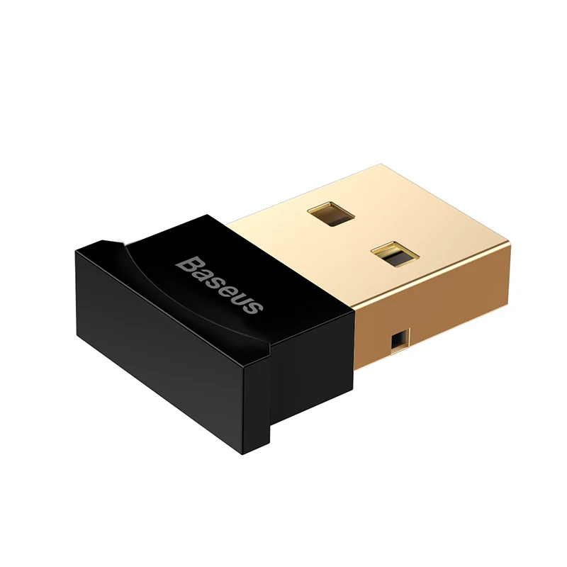 Baseus USB Bluetooth адаптер ключ для компьютера ПК PS4 мышь Aux аудио Bluetooth 4,0 4,2 5,0 музыкальный приемник с динамиком передатчик - Цвет: Black